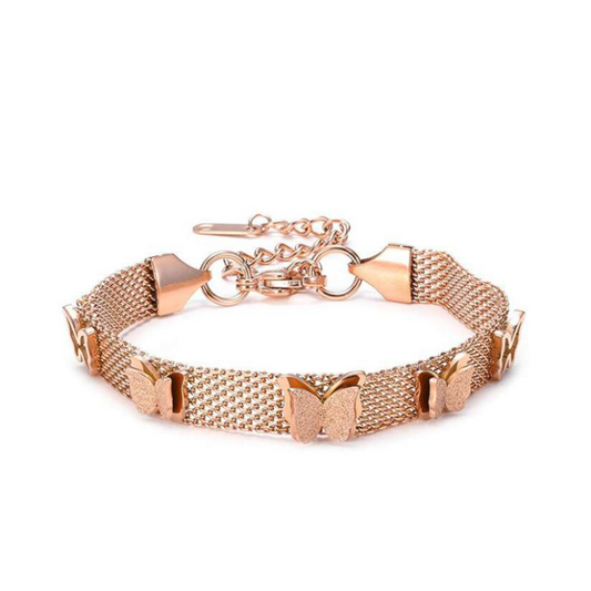 Butterfly Dreams Rose Gold Mesh Bracelet – Light as a Whisper, Bold as You 🌸✨