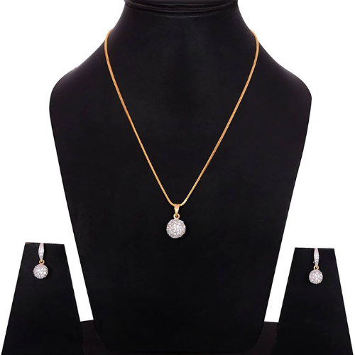 Bridal Polki Pendant Set with Matching Earrings