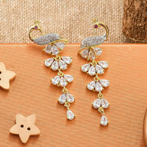 π¦ Royal Sparkle Peacock Drop Earrings β Elegance That Dances π«