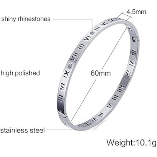 Timeless Roman Numeral Silver Bracelet – Classic Elegance Redefined ⌛💎