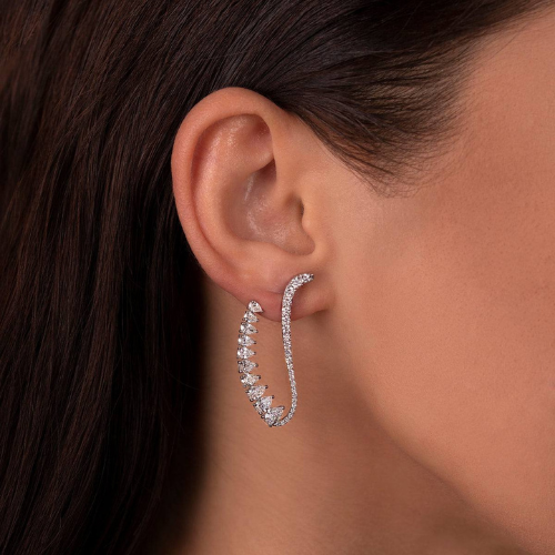 π Crystal Cascade Curve Earrings π