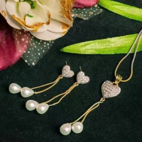 Royal Ruby Pendant Set with Gold Finish