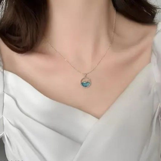 🌊 Silver Whale Pendant Necklace – "Ocean Bliss" 🐋