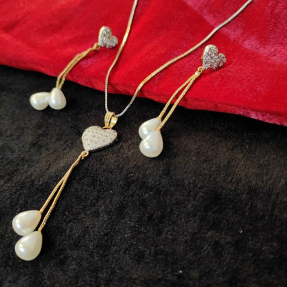 Royal Ruby Pendant Set with Gold Finish