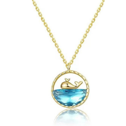 🐋💙 Ocean Bliss Whale Pendant Necklace – Dive into Serenity 🌊✨