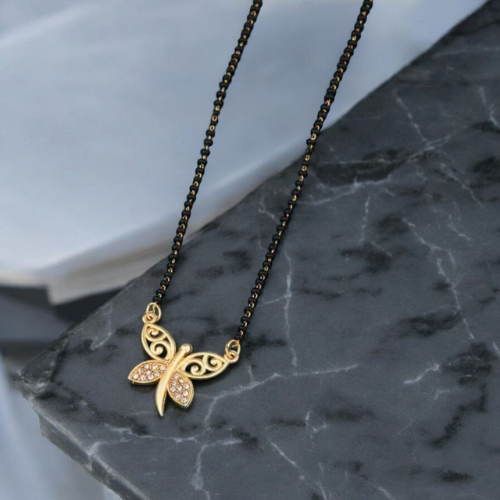 Unique Floral Design Mangalsutra Pendant Set