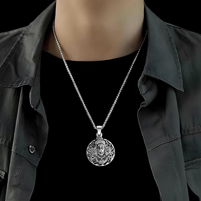 🦁✨ Lord Narasimha Silver Pendant Chain – Protector of Devotees 🙏🔱