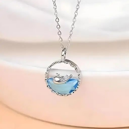 🌊 Silver Whale Pendant Necklace – "Ocean Bliss" 🐋