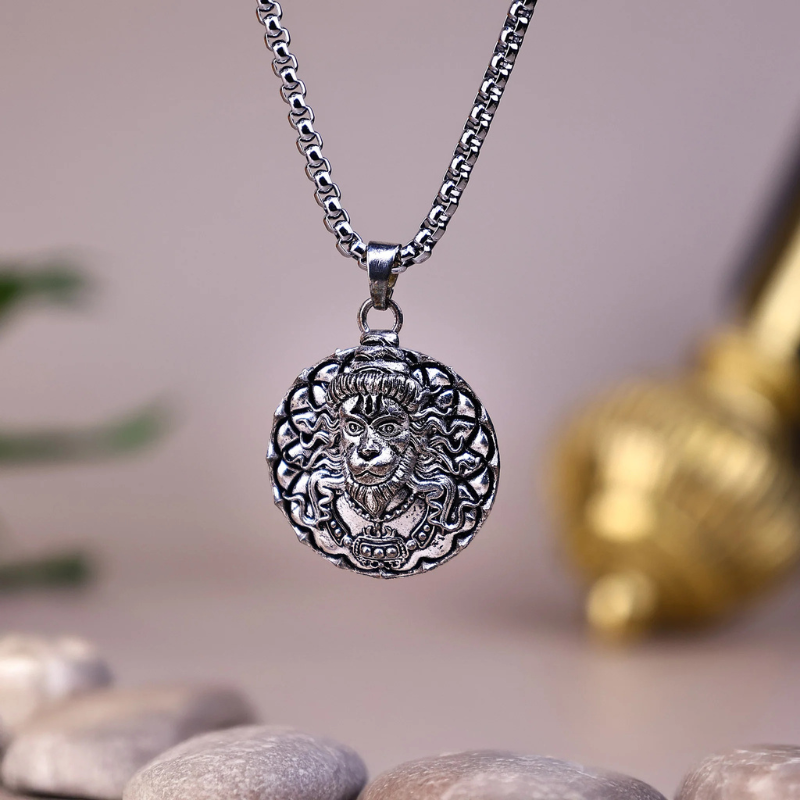 🦁✨ Lord Narasimha Silver Pendant Chain – Protector of Devotees 🙏🔱