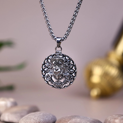 🦁✨ Lord Narasimha Silver Pendant Chain – Protector of Devotees 🙏🔱