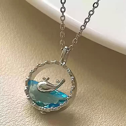 🌊 Silver Whale Pendant Necklace – "Ocean Bliss" 🐋