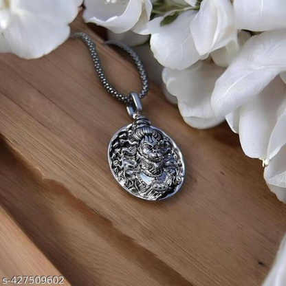 🦁✨ Lord Narasimha Silver Pendant Chain – Protector of Devotees 🙏🔱