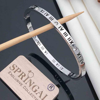 Timeless Roman Numeral Silver Bracelet – Classic Elegance Redefined ⌛💎