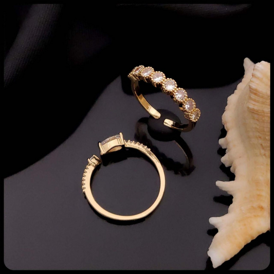 💍 Golden Grace Twin Ring Set – Elegance in Pairs ✨